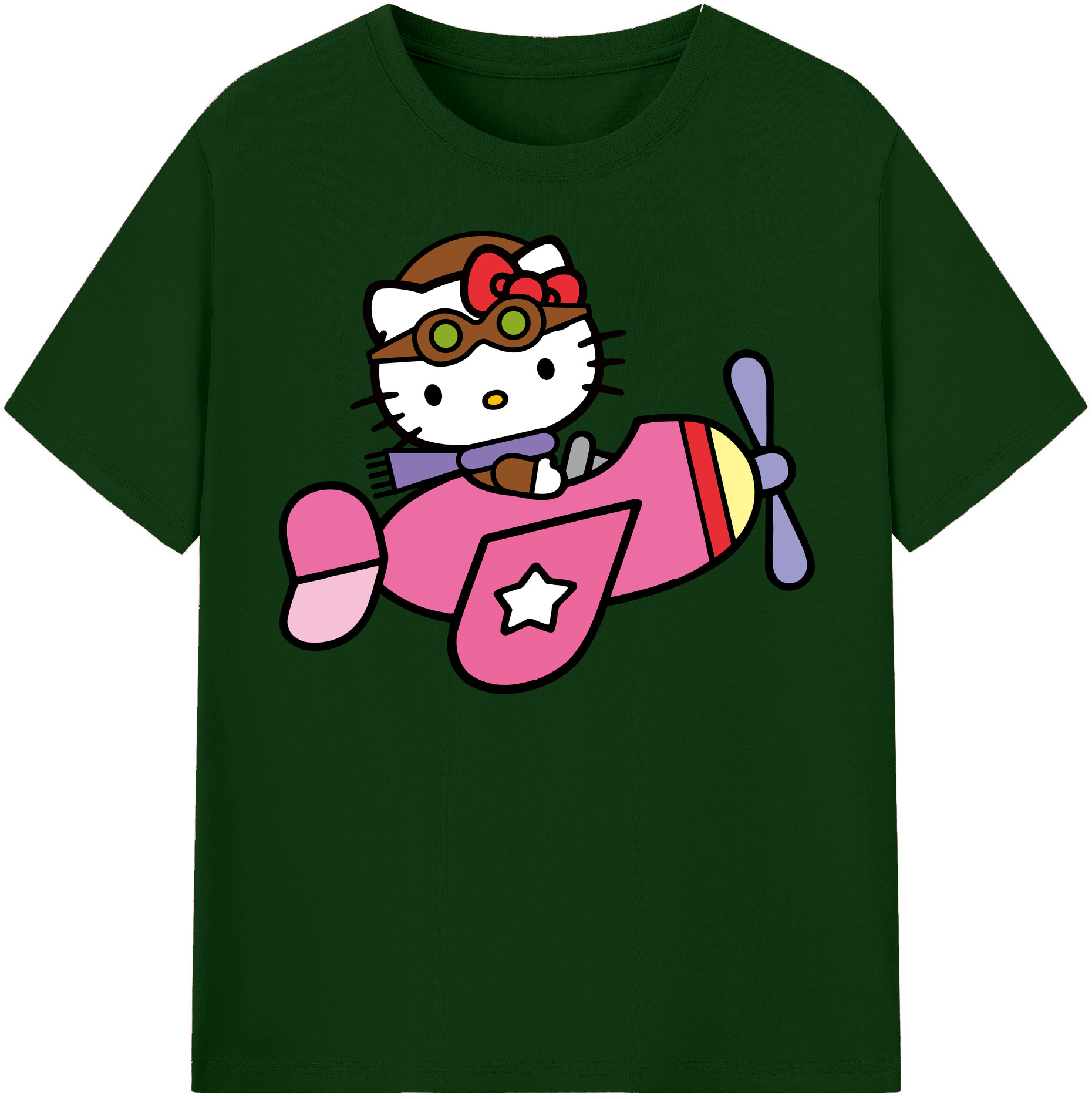 （画像用） Hello Kitty ハローキティ 綿100％半袖Tシャツ（フロントプリント）